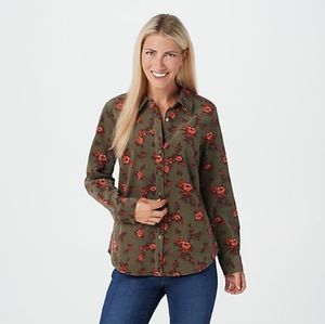 Denim and company printed floral baby soft corduro